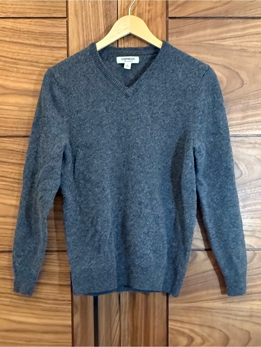 Goodthreads EUC 100% Lambswool Gray V-Neck Sweater Soft Men's Small